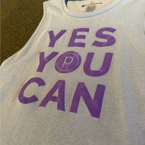 Pure Barre Yes You Can Lavender Blue Muscle Tank